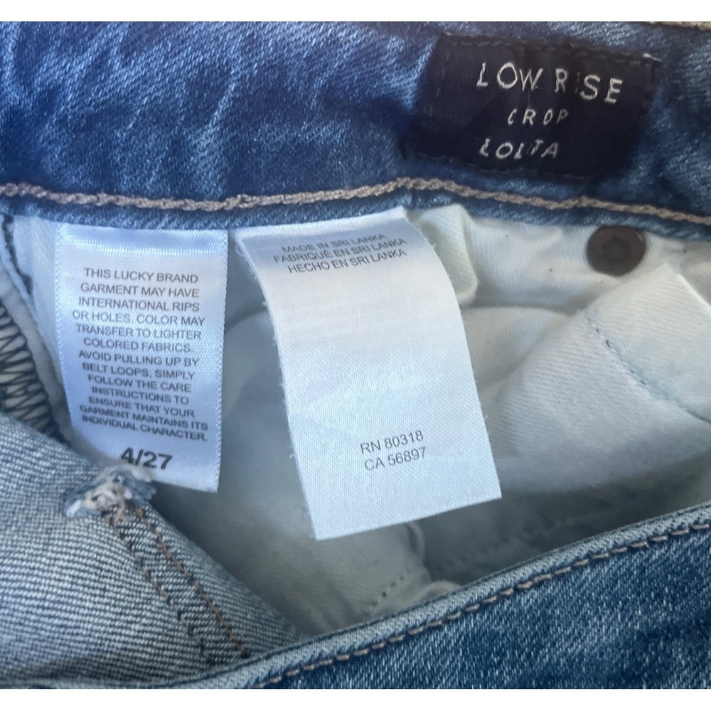 Lucky Brand Los Angeles Est 1990 Women Blue Jeans Size 4/27 Low Rise Crop Lolita - Picture 6 of 8